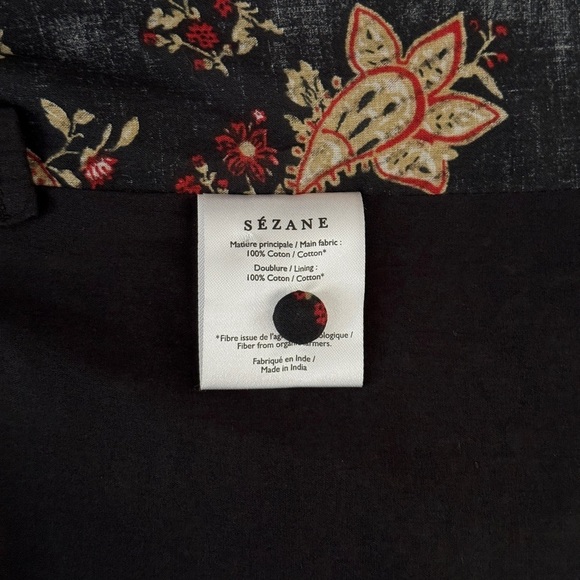 Sezane Wrap-Skirt Floral Mini Capri Long-Sleeve Dress - Picture 8 of 8